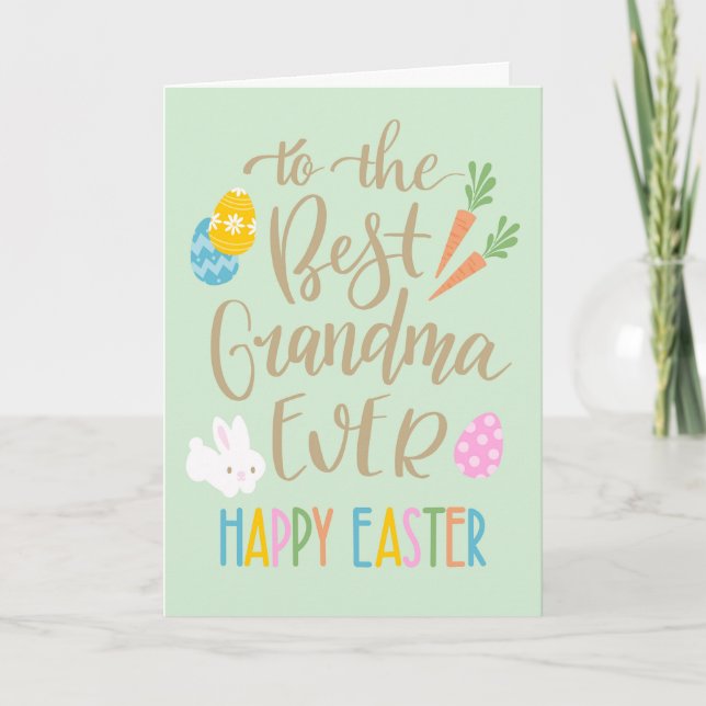 Carte Meilleure Grand-mère de tous les temps Typographie (Devant)
