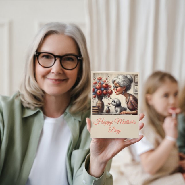 Carte Meilleure grand-mère jamais Elegant bouquet nana c (Créateur téléchargé)