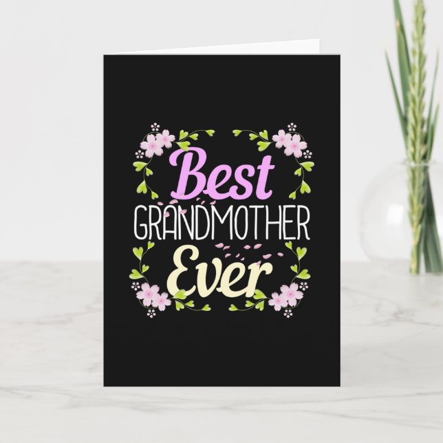 Carte Meilleure grand-mère jamais - Rose Floral (Devant)