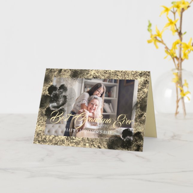 Carte Meilleure grand-mère toujours personnalisée Fête d (Fleur jaune)