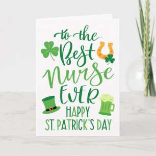 Carte Meilleure infirmière jamais pour la Saint-Patrick