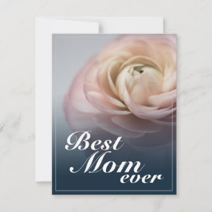 Carte Meilleure Maman avec Grande Rose Rose