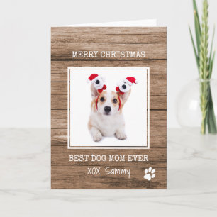 Carte Meilleure maman chien jamais photo Joyeux Noël