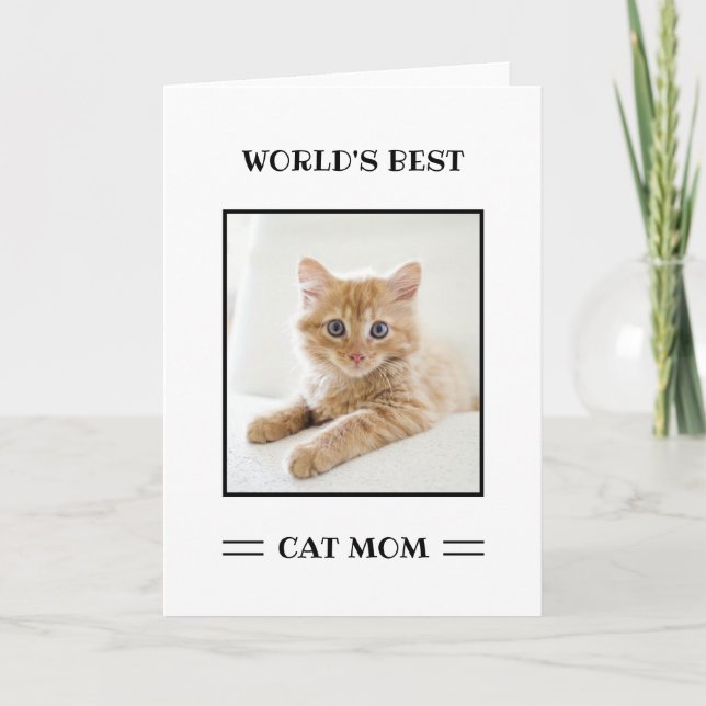 Carte Meilleure Maman de Chat au Monde Photo Personnalis (Devant)