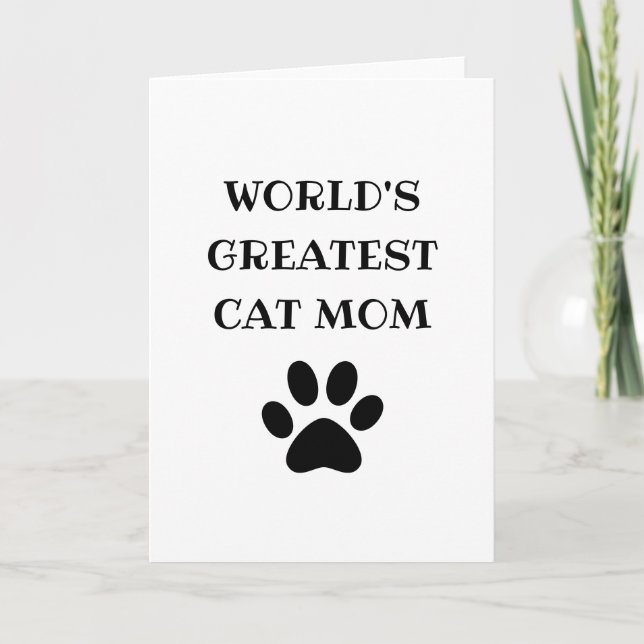 Carte Meilleure Maman de Chat du Monde Texte Personnalis (Devant)