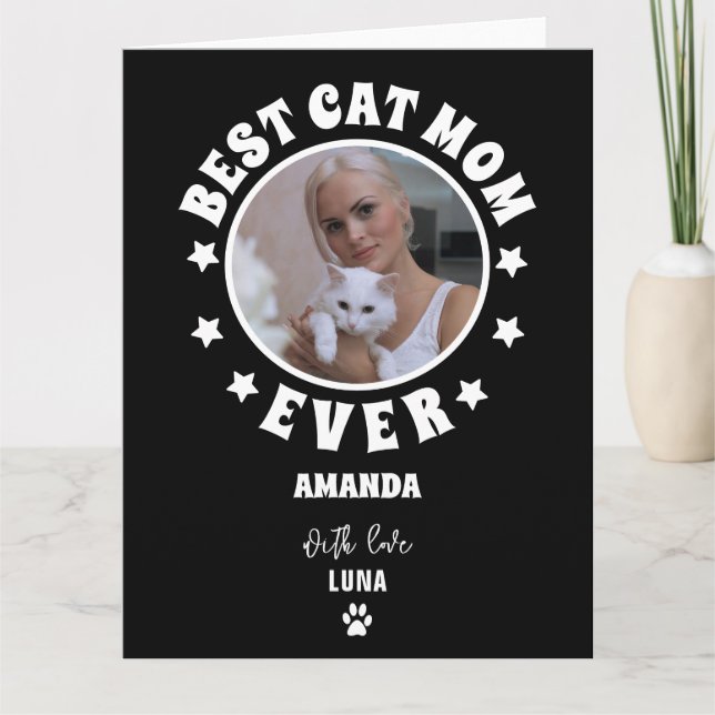 Carte Meilleure Maman de Chat Personnalisée Photo Person (Devant)