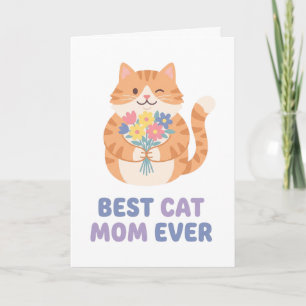 Carte Meilleure Maman de Chat Tabby Chat Graphique