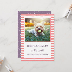 Carte Meilleure maman de chien frappée   Corail   Photo 
