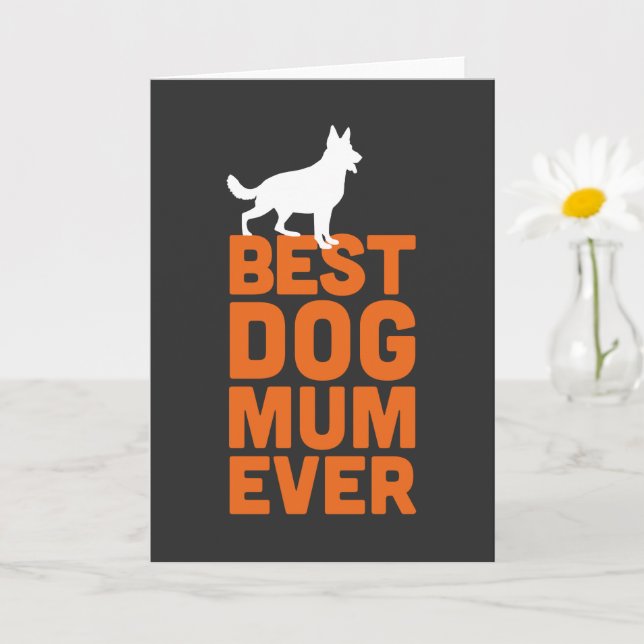 Carte Meilleure maman de chien jamais - berger allemand  (Petite plante)