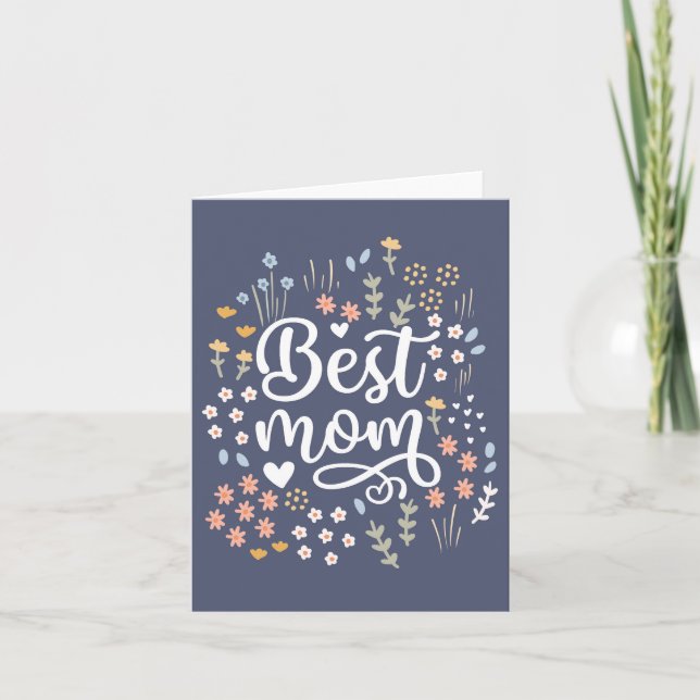 Carte Meilleure Maman Fête des mères Floral Je t'aime Ma (Devant)