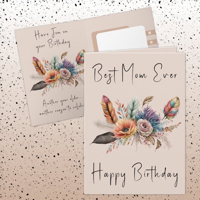 Carte Meilleure maman Fleurs toujours anniversaire (Créateur téléchargé)