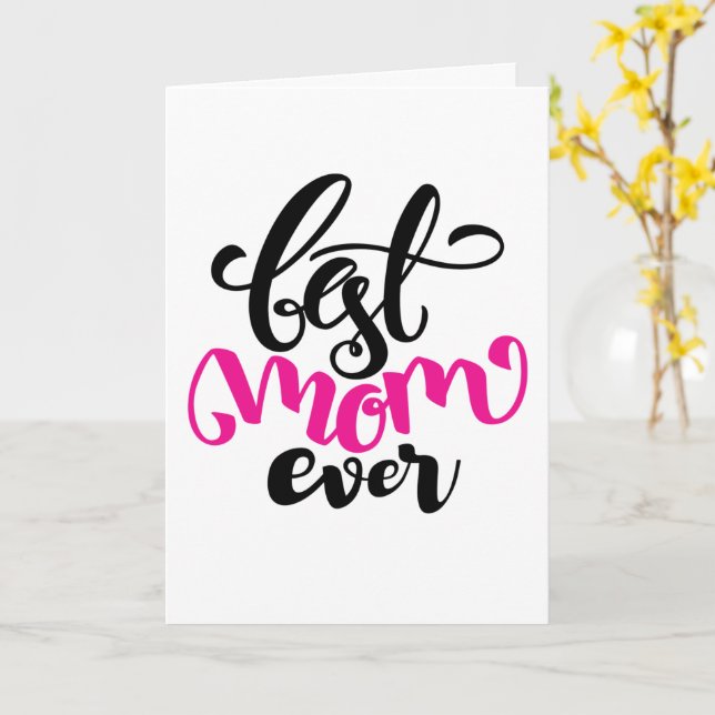 Carte Meilleure maman jamais | HAPPY MÈRE'S DAY Card (Fleur jaune)