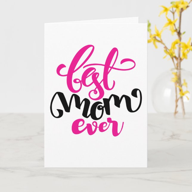 Carte Meilleure maman jamais | HAPPY MÈRE'S DAY Card (Fleur jaune)