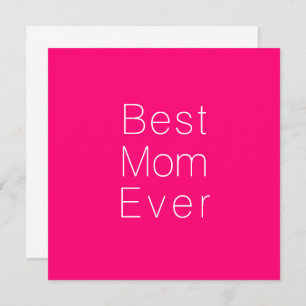 Carte Meilleure maman Jamais rose chaud blanc simple min