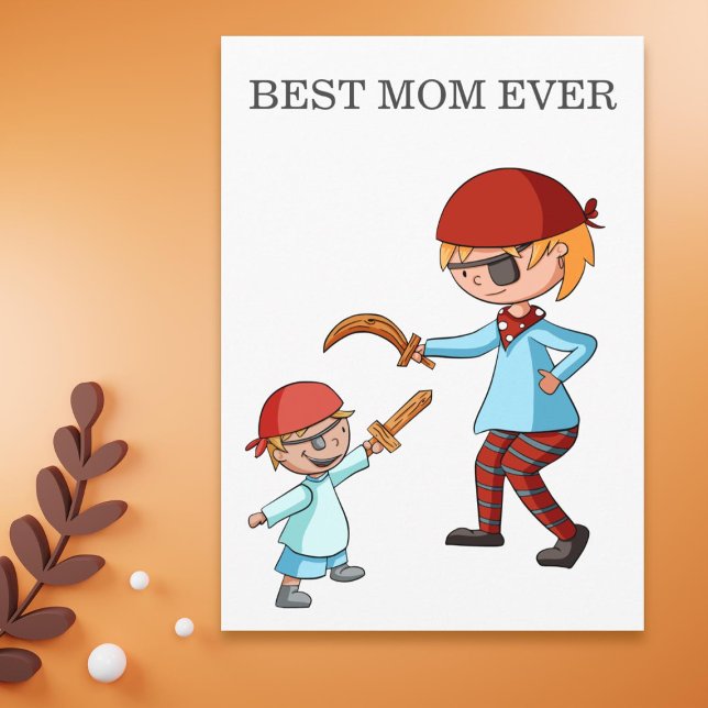 Carte Meilleure maman Jouer Pirates Personnalisé (Créateur téléchargé)