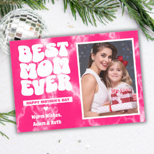 Carte Meilleure Maman Jour Pink Tie Dye Photo Fête des m