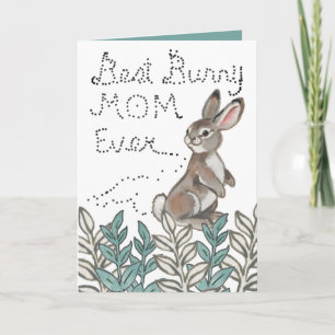 Carte Meilleure maman lapin jamais mignonne Texte lapin