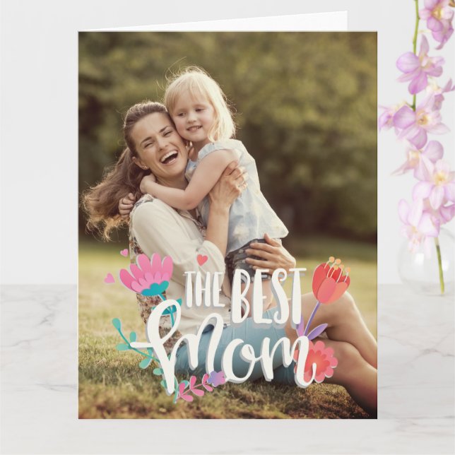 Carte Meilleure maman personnalisable (Orchidée)