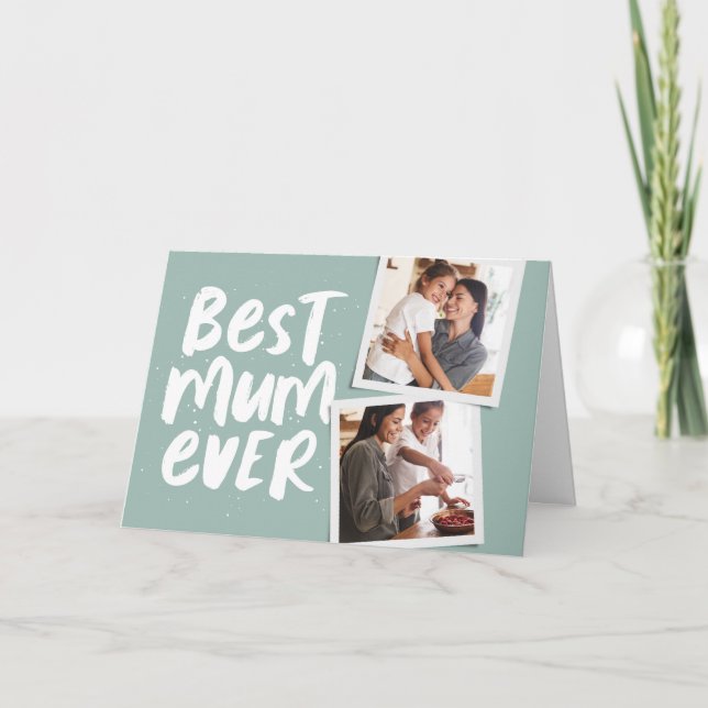 Carte Meilleure maman toujours tendance photo sauge vert (Devant)