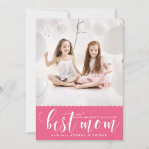 Carte Meilleure maman   White Modern Calligraphy Fête de