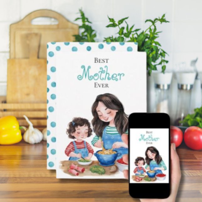 Carte Meilleure Mère du Monde Conception Artistique du L (Créateur téléchargé)