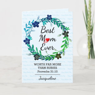 Carte MEILLEURE MÈRE JAMAIS prouver 31 Fête des mères fl