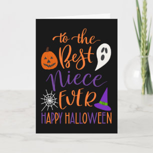 Carte Meilleure nièce de tous les temps Halloween en ora