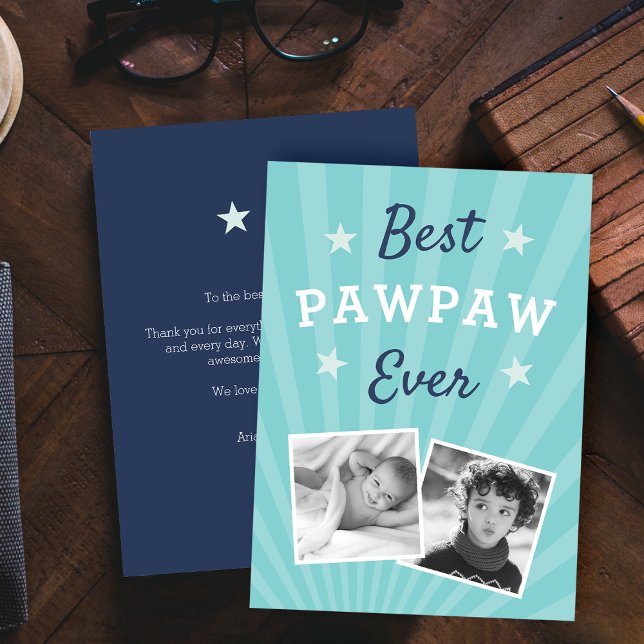 Carte Meilleure Pawpaw jamais | Photo Fête des pères pla (Créateur téléchargé)