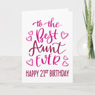 Carte Meilleure Tante Ever 21e Anniversaire Typographie