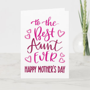 Carte Meilleure Tante Ever Typographie de la Fête des Mè