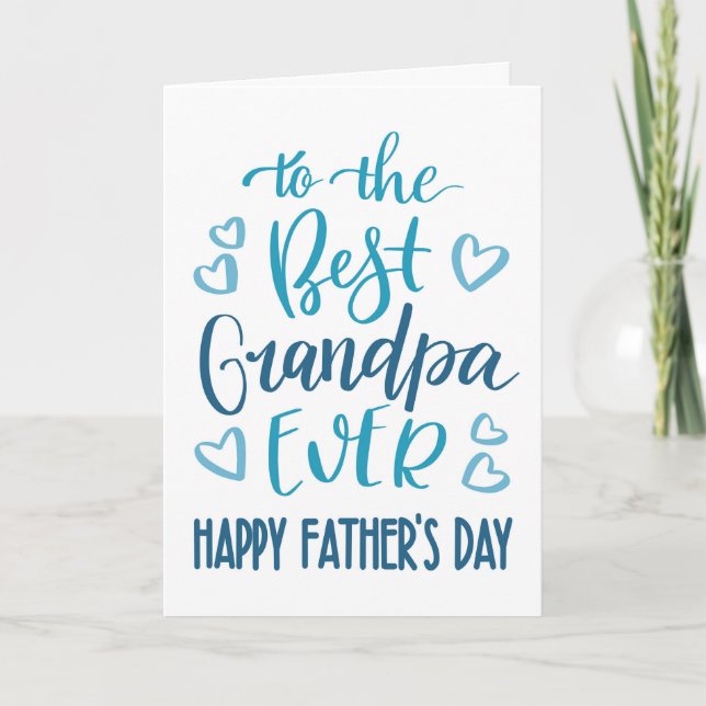 Carte Meilleure typographie de Fête des pères jamais gra (Devant)