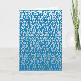 Carte Meilleure vie jamais complète paroles Baptême Bleu