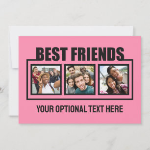 Carte Meilleures amies photos, texte et couleur personna