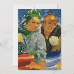 Carte Meilleures amies vintage ! Femmes élégantes et sty
