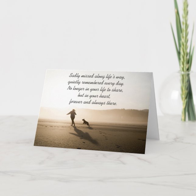 Carte Meilleurs amis Fille et chien sur la plage (Devant)