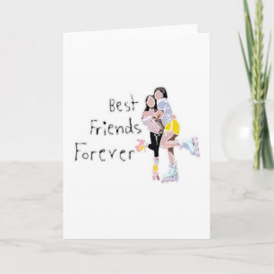 Carte Meilleurs Amis Roller Skate pour toujours