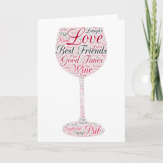 Carte Meilleurs amis Wine Design (Devant)
