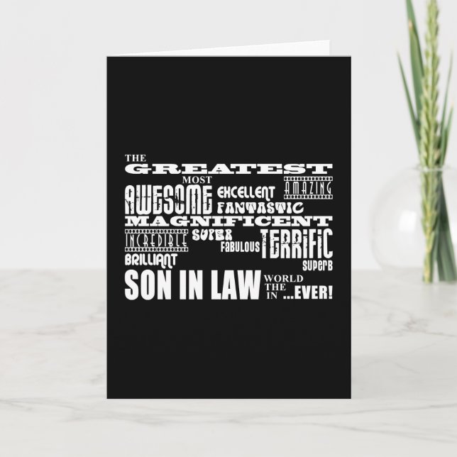 Carte Meilleurs Fils Gendres Anniversaire & Fête de Mari (Devant)