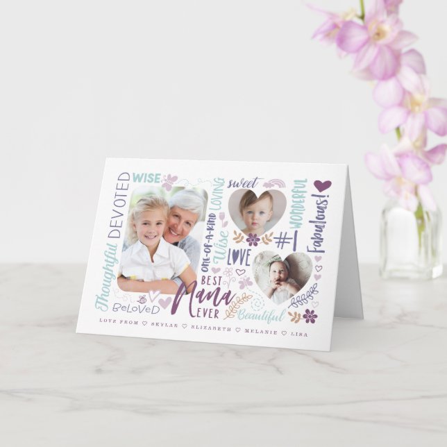 Carte Meilleurs mots pour Nana Ever à toutes occasions C (Orchidée)