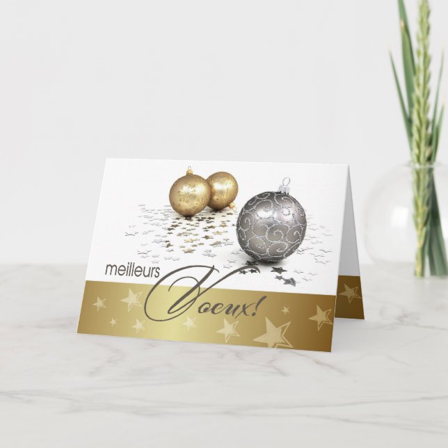 Carte Meilleurs Voeux.Christmas en français (Devant)
