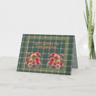 Carte Meilleurs vœux d'anniversaire Tartan de la provinc