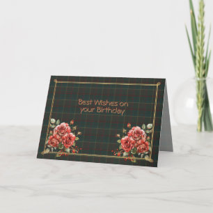 Carte Meilleurs vœux d'anniversaire Tartan de la provinc