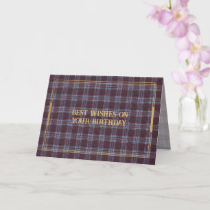 Carte Meilleurs vœux d'anniversaire Tartan de la provinc