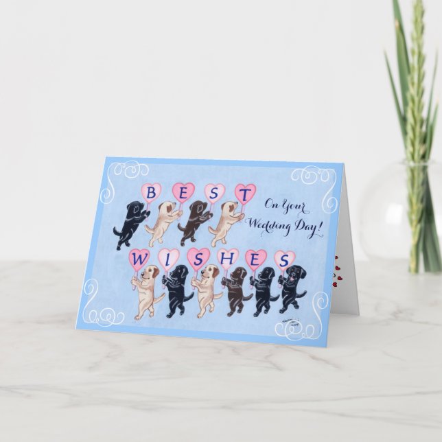 Carte Meilleurs voeux Labradors Mariage (Devant)
