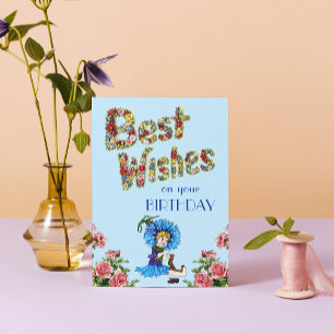 Carte Meilleurs voeux pour votre anniversaire Fleur sauv