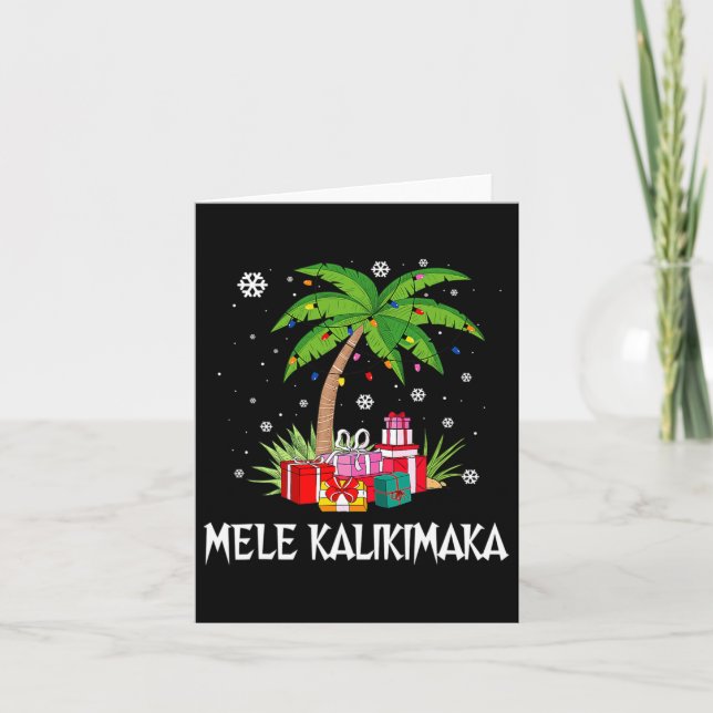 Carte Mele Kalikimaka Hawaii Palm Tree Famil (Devant)
