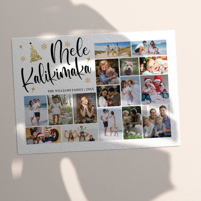 Carte Mele Kalikimaka Modern Photo Collage Hawaïen (Créateur téléchargé)
