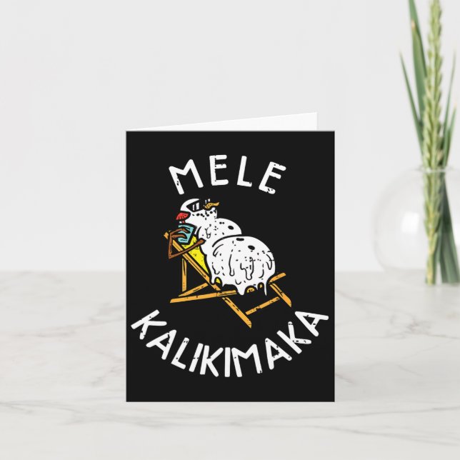 Carte Mele Kalikimaka Snowman Tropical Hawaiian Merry Ch (Devant)