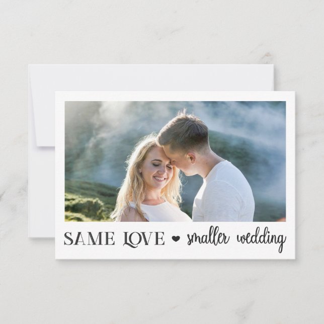 Carte Même amour mariage plus petit réduit photographie  (Devant)