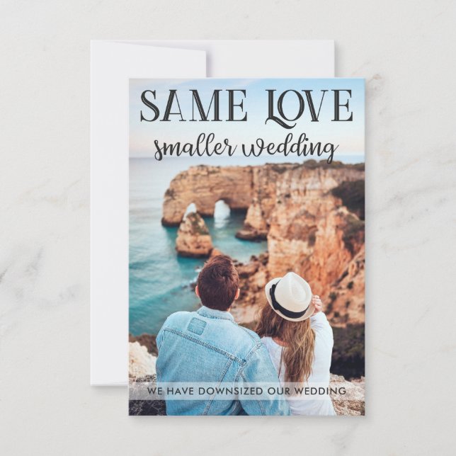 Carte Même amour mariage plus petit réduit photographie  (Devant)